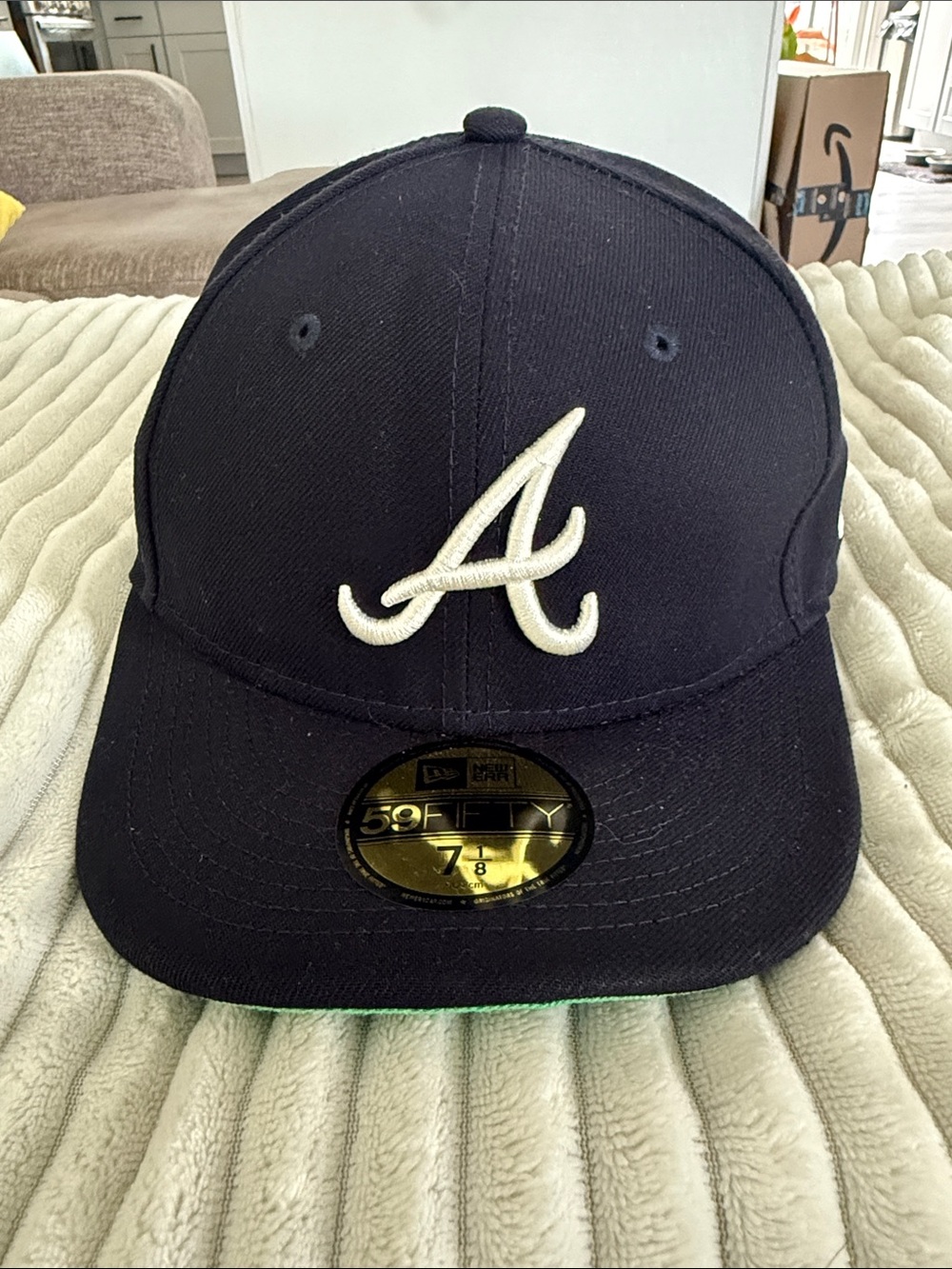 New Era Navy Fitted Cap with White Script A
